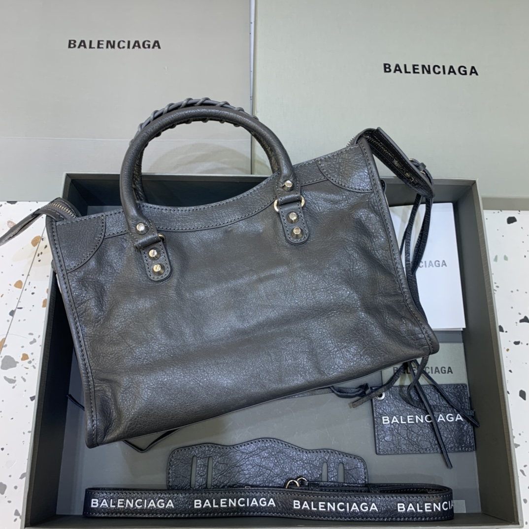 Balenciaga Classic City Small Handbag Shoulder Bag Dark Gray/Silver